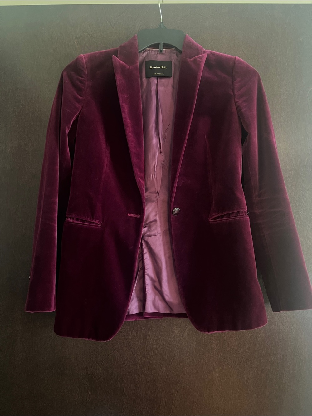 Womens Size 2 Massimo Dutti Women's Plum Velvet Blazer